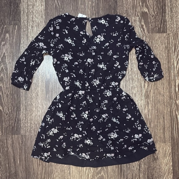 Abercrombie Kids wrap floral dress in black and white color size 7/8 - Picture 2 of 5